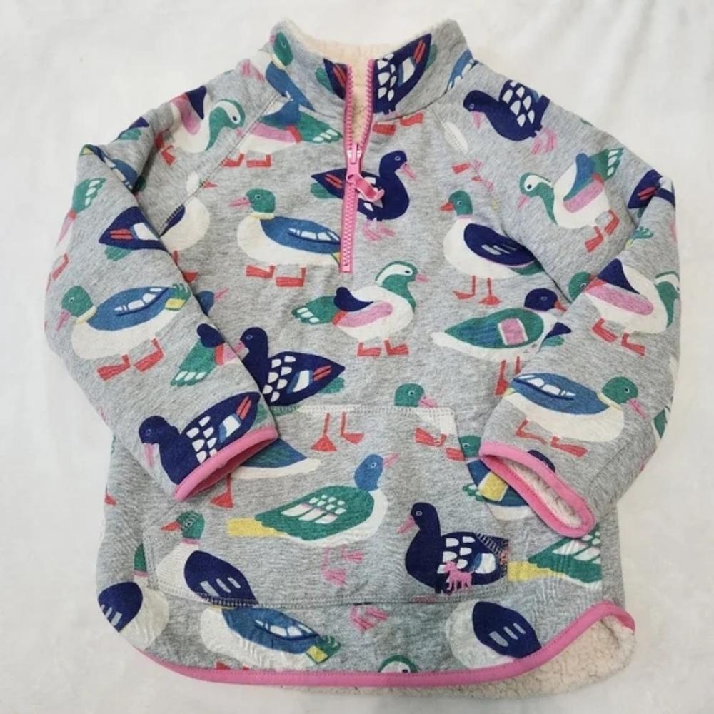 Mini Boden Gray Pullover with Colorful Accents